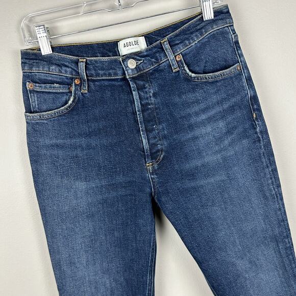 Agolde Nico Dark Wash High Rise Straight Leg Jeans 29 - Picture 4 of 7